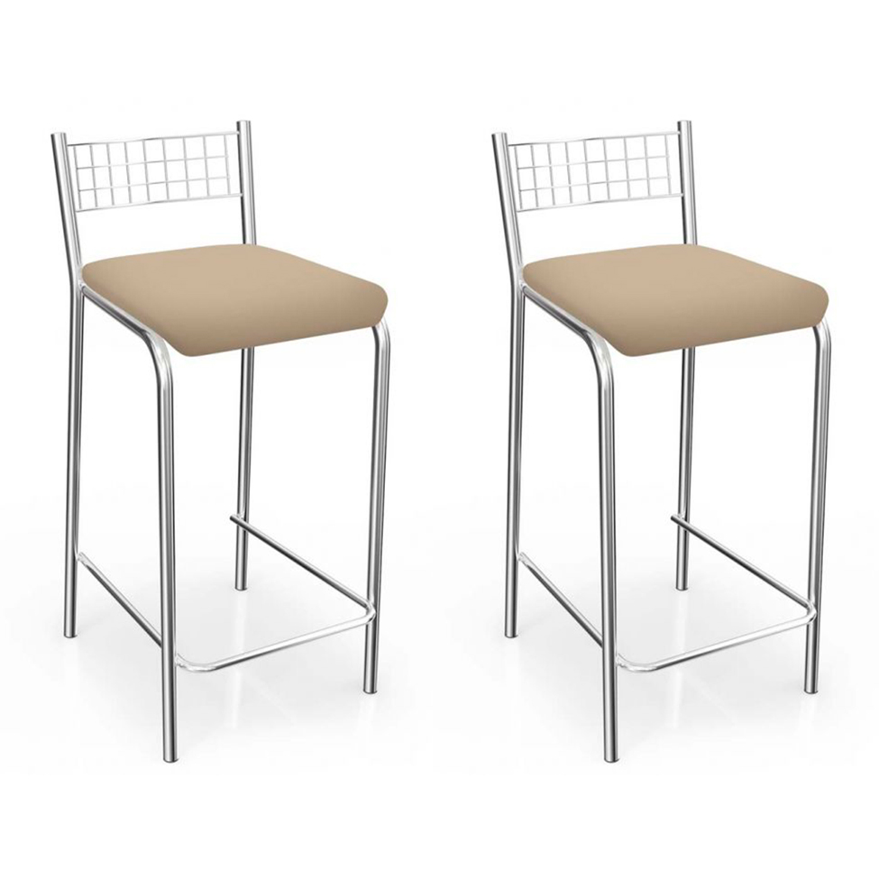 Conjunto com 2 Banquetas Zurique Bege