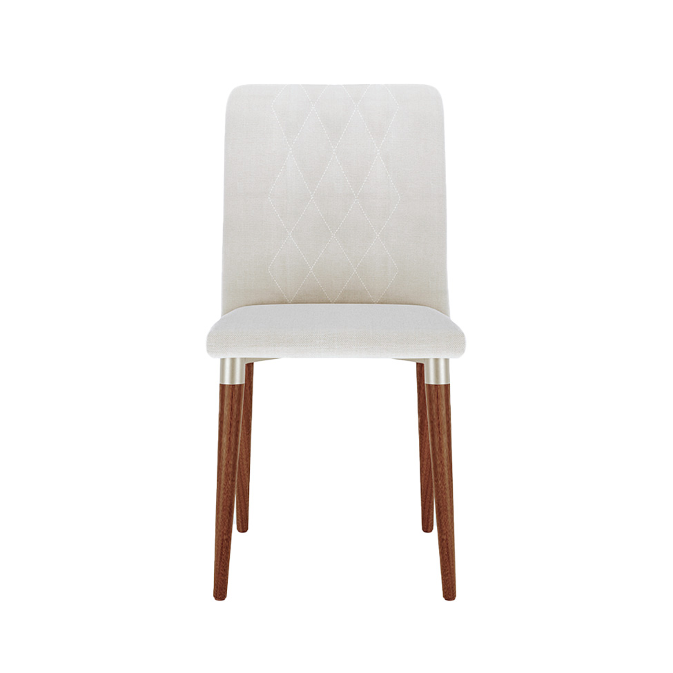 Conjunto com 2 Cadeiras Abbey Linho Off White e Natural
