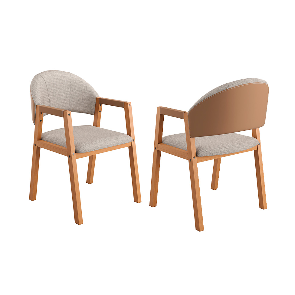 Conjunto com 2 Cadeiras Allegra Linhão Cinza e Madeira