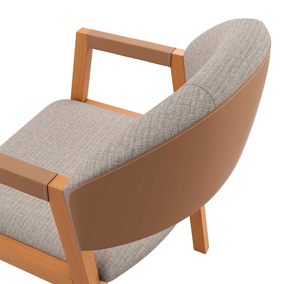 Conjunto com 2 Cadeiras Allegra Linhão Cinza e Madeira