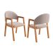 Conjunto com 2 Cadeiras Allegra Linho Bege e Amadeirado