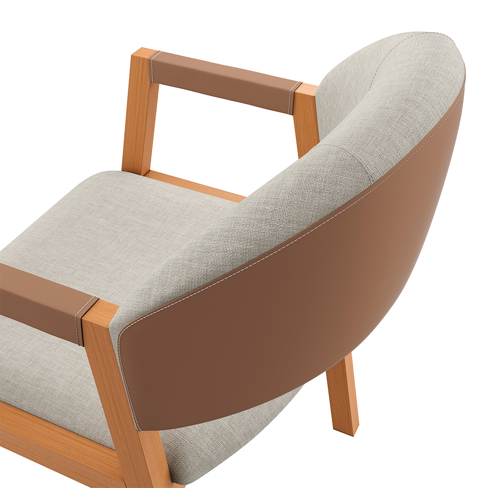 Conjunto com 2 Cadeiras Allegra Linho Cinza e Madeira
