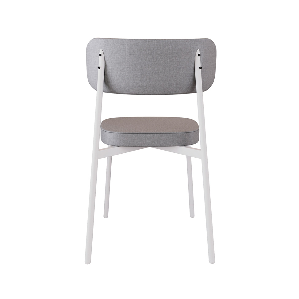 Conjunto com 2 Cadeiras Alloa Polipropileno Cinza Claro e Café
