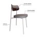 Conjunto com 2 Cadeiras Alloa Polipropileno Cinza Claro e Café