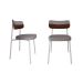Conjunto com 2 Cadeiras Alloa Polipropileno Cinza Claro e Whisky