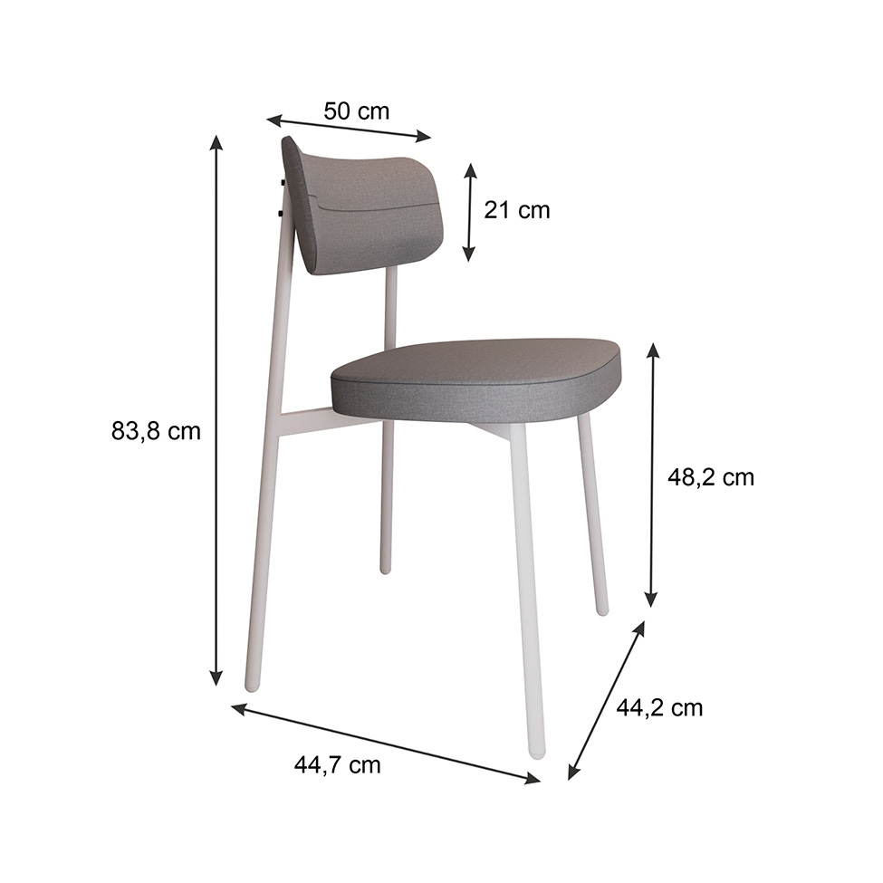 Conjunto com 2 Cadeiras Alloa Polipropileno Cinza e Branca