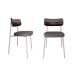 Conjunto com 2 Cadeiras Alloa Polipropileno Cinza e Café