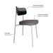 Conjunto com 2 Cadeiras Alloa Polipropileno Cinza e Preto