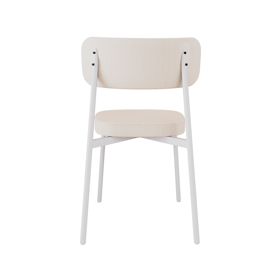 Conjunto com 2 Cadeiras Alloa Polipropileno Palha e Branco