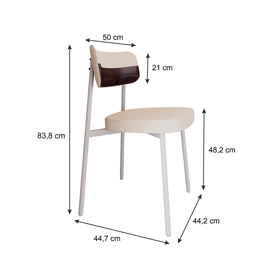 Conjunto com 2 Cadeiras Alloa Polipropileno Palha e Café
