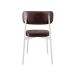 Conjunto com 2 Cadeiras Alloa Revestimento Sintético Café e Branco