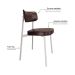 Conjunto com 2 Cadeiras Alloa Revestimento Sintético Café e Branco