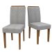 Conjunto com 2 Cadeiras Amanda Linho Cinza e Imbuia