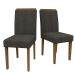 Conjunto com 2 Cadeiras Amanda Linho Grafite e Imbuia