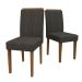 Conjunto com 2 Cadeiras Ana Linho Grafite e Imbuia