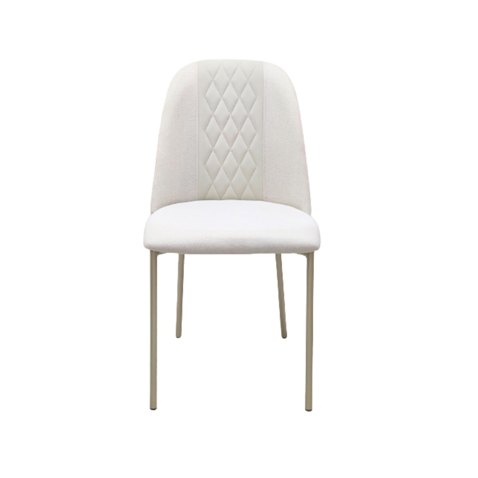 Conjunto com 2 Cadeiras Arcadia Linho Off White e Champagne