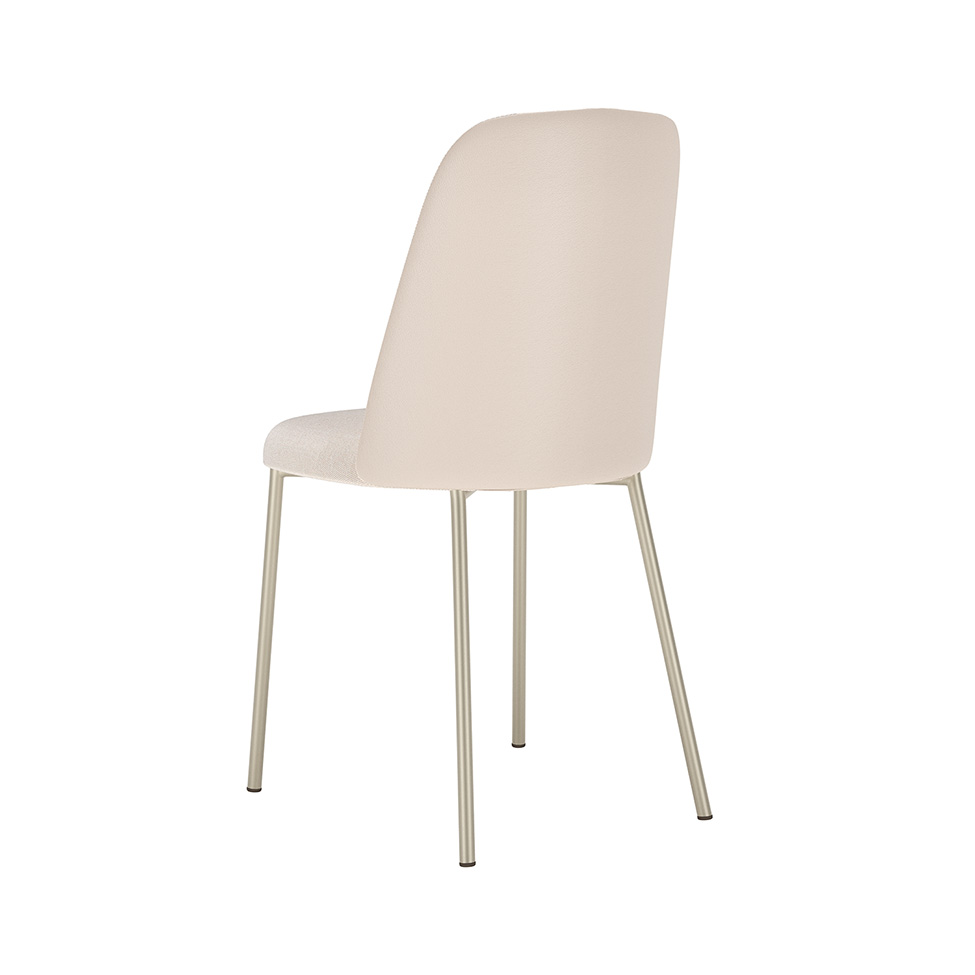 Conjunto com 2 Cadeiras Arcadia Linho Off White e Champagne