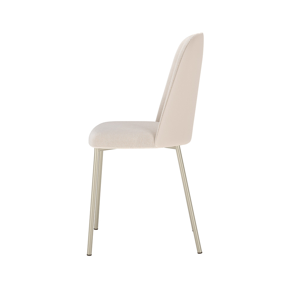 Conjunto com 2 Cadeiras Arcadia Linho Off White e Champagne