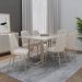 Conjunto com 2 Cadeiras Arcadia Linho Off White e Champagne