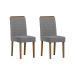 Conjunto com 2 Cadeiras Aurea Bouclé Cinza e Cinamomo
