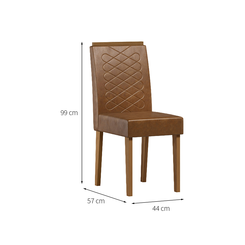 Conjunto com 2 Cadeiras Aurea Revestimento Sintético Ocre e Cinamomo