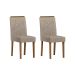 Conjunto com 2 Cadeiras Aurea Suede Marrom e Cinamomo