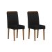 Conjunto com 2 Cadeiras Aurea Veludo Preto e Cinamomo
