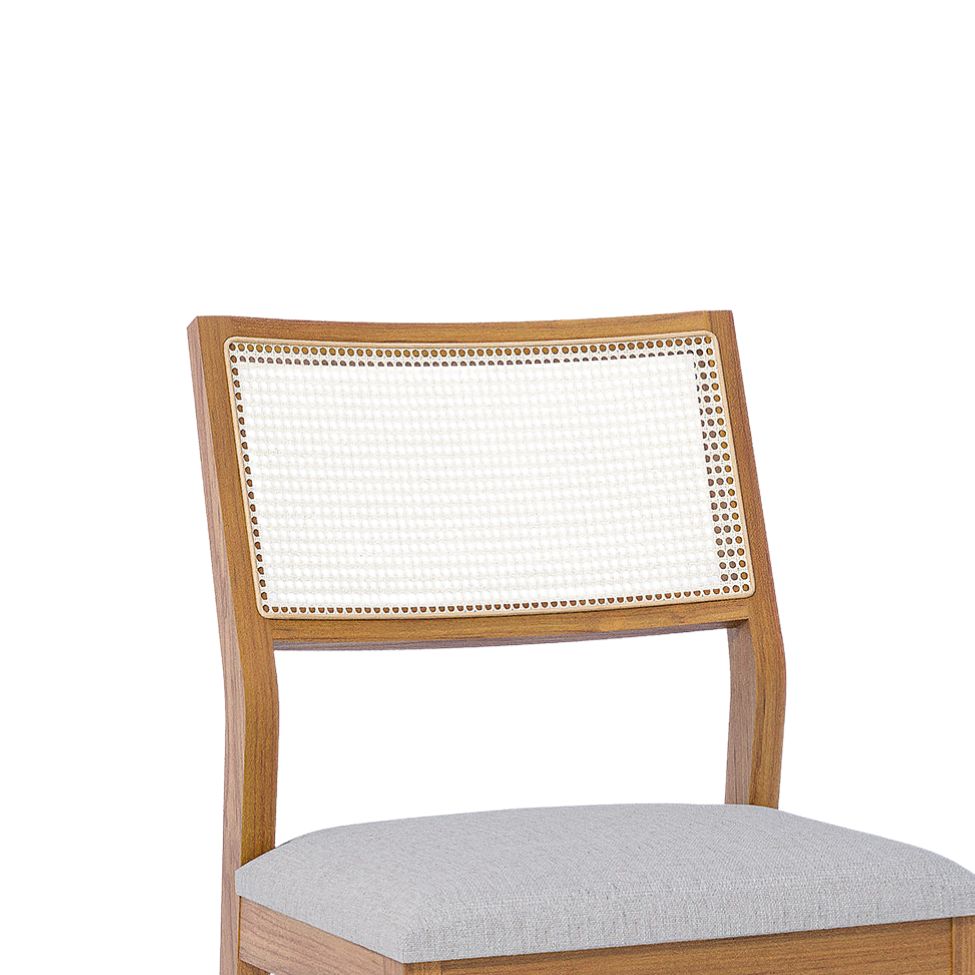 Conjunto com 2 Cadeiras Bella Linho Cinza e Madeira
