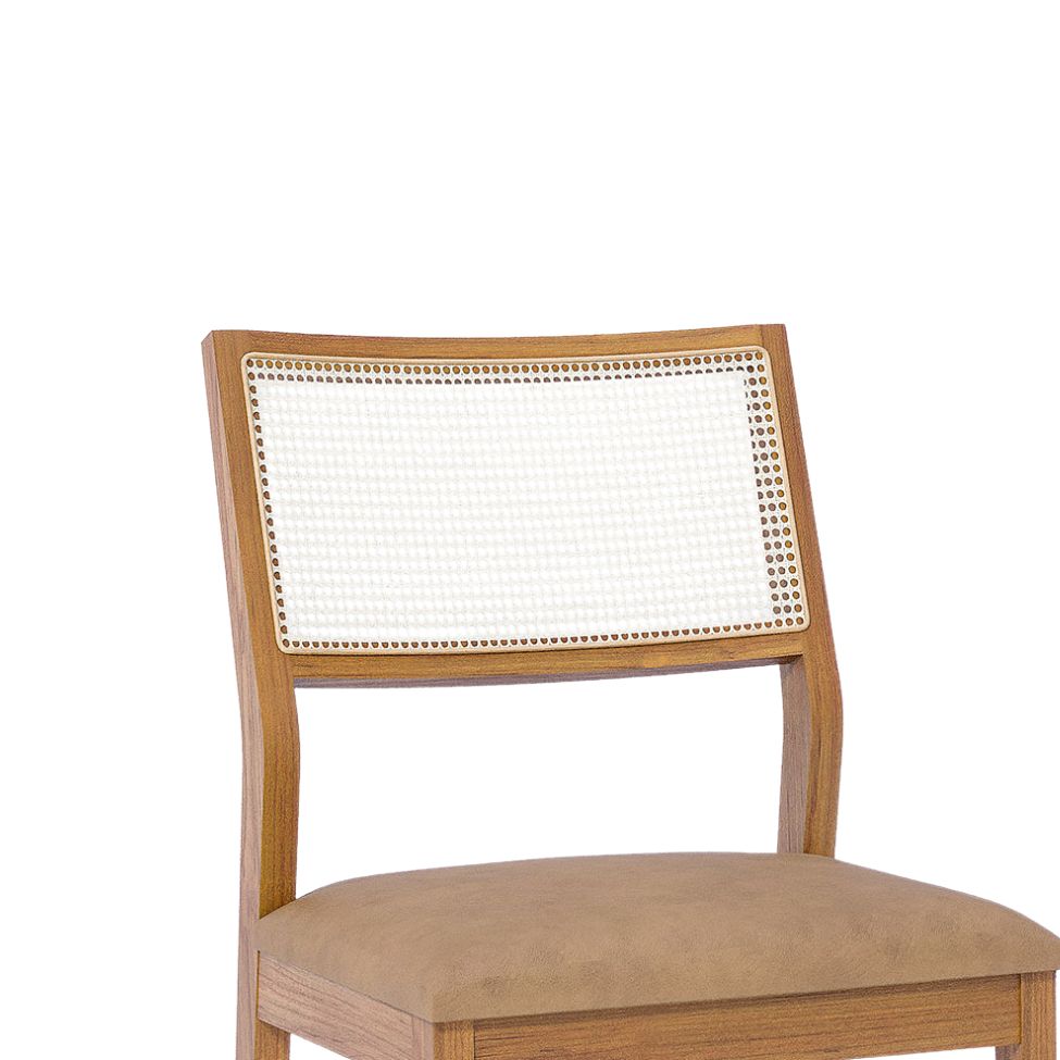 Conjunto com 2 Cadeiras Bella Revestimento Sintético Kaki e Madeira