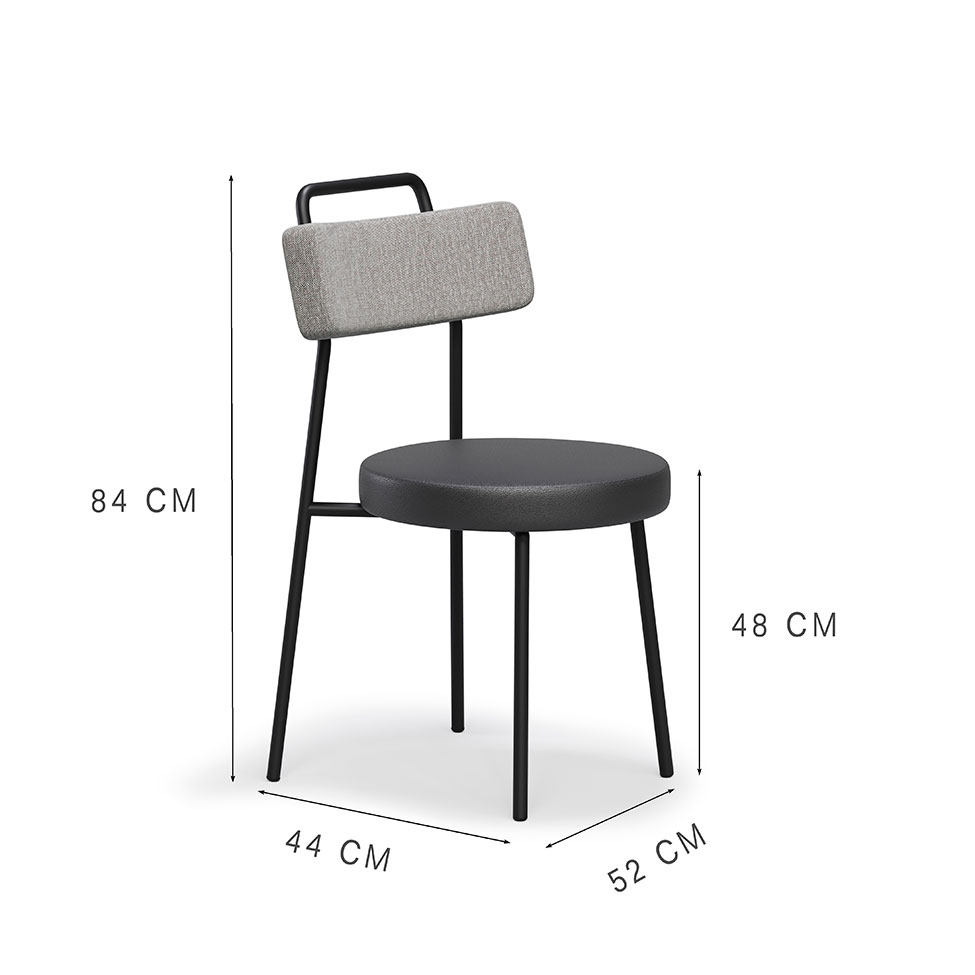 Conjunto com 2 Cadeiras Bock Cinza e Preto