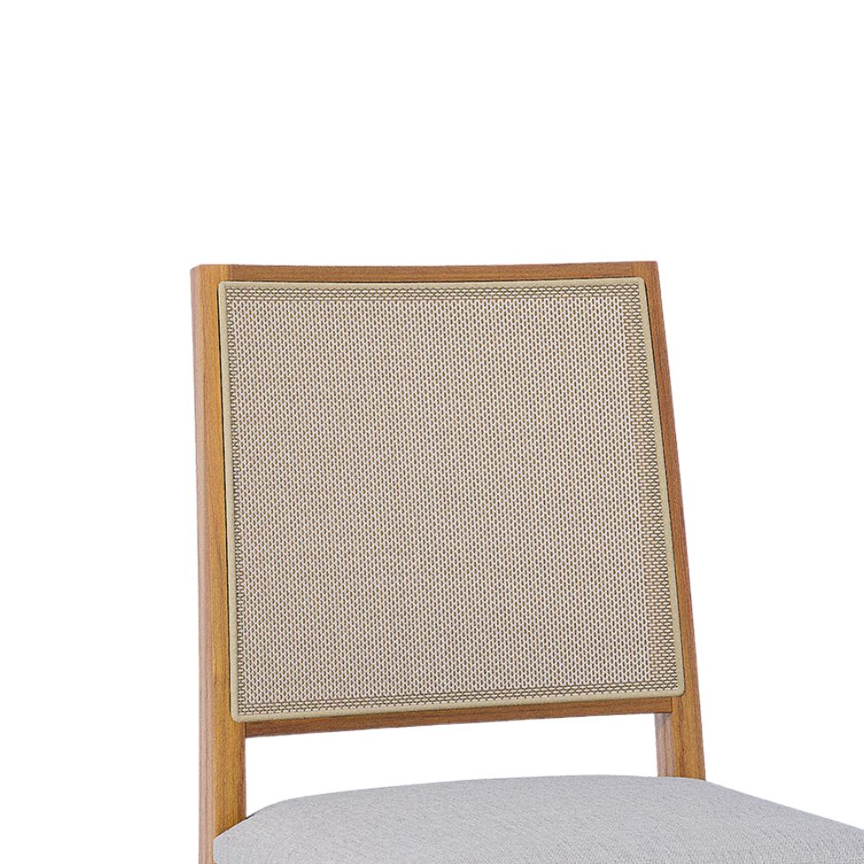 Conjunto com 2 Cadeiras Buriti Linho Cinza e Madeira