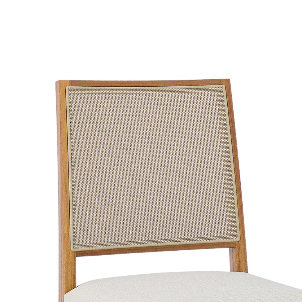 Conjunto com 2 Cadeiras Buriti Linho Cru e Madeira