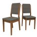 Conjunto com 2 Cadeiras Carol Linho Grafite e Imbuia