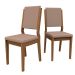 Conjunto com 2 Cadeiras Carol Revestimento Sintético Marrom Claro e Imbuia
