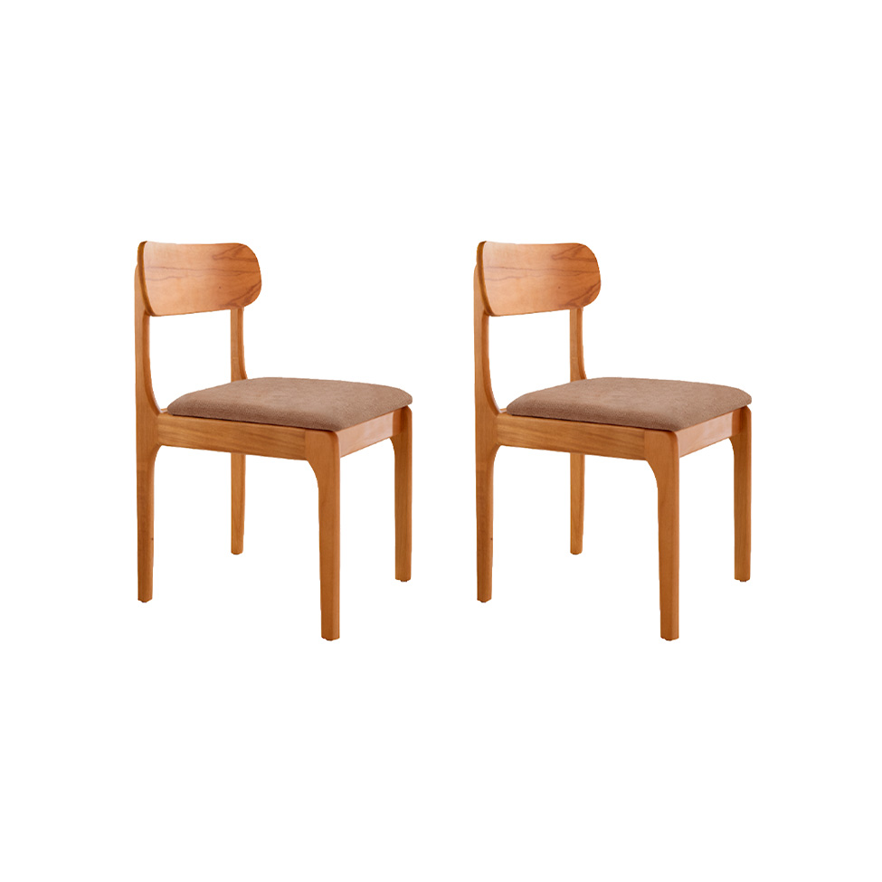 Conjunto com 2 Cadeiras Cecília Linho Atacama e Imbuia