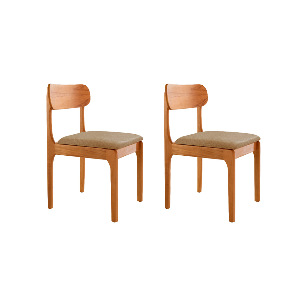 Conjunto com 2 Cadeiras Cecília Linho Âmbar e Imbuia