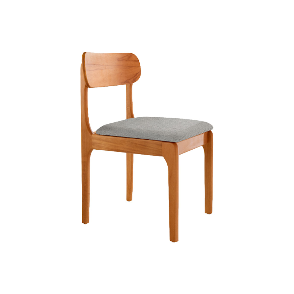 Conjunto com 2 Cadeiras Cecília Linho Quartzo e Imbuia