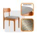 Conjunto com 2 Cadeiras Cecília Linho Quartzo e Imbuia