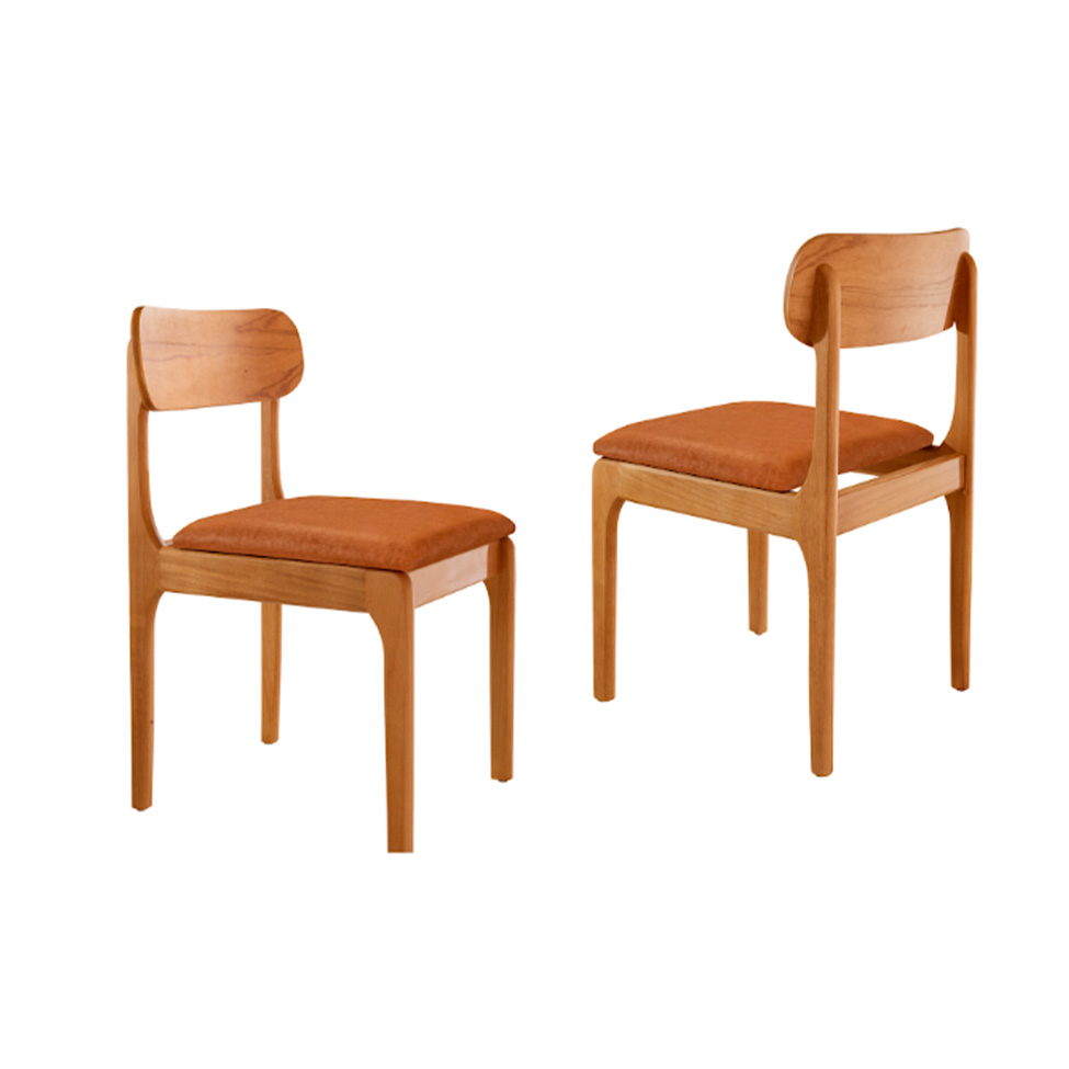 Conjunto com 2 Cadeiras Cecília Revestimento Sintético Caramelo e Imbuia