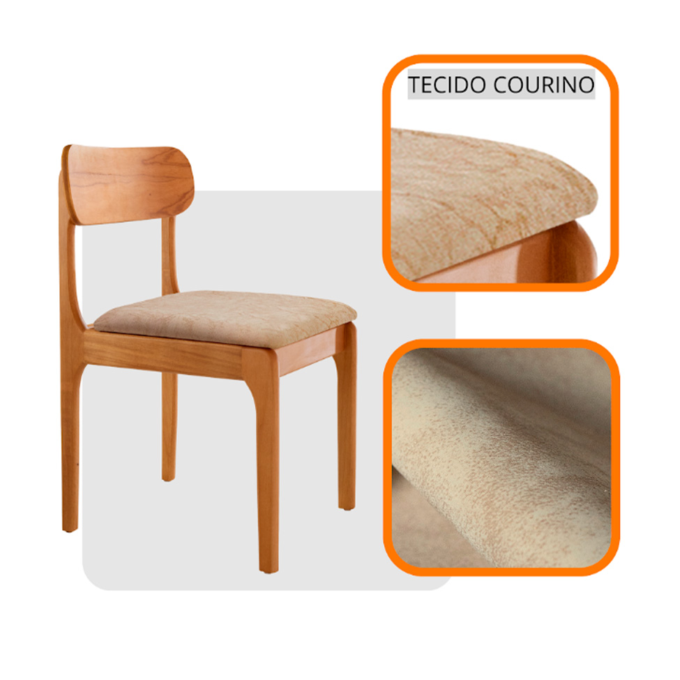 Conjunto com 2 Cadeiras Cecília Revestimento Sintético Milano e Imbuia