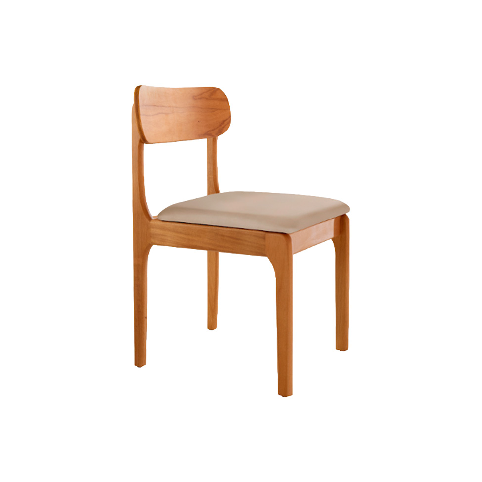 Conjunto com 2 Cadeiras Cecília Veludo Bege e Imbuia