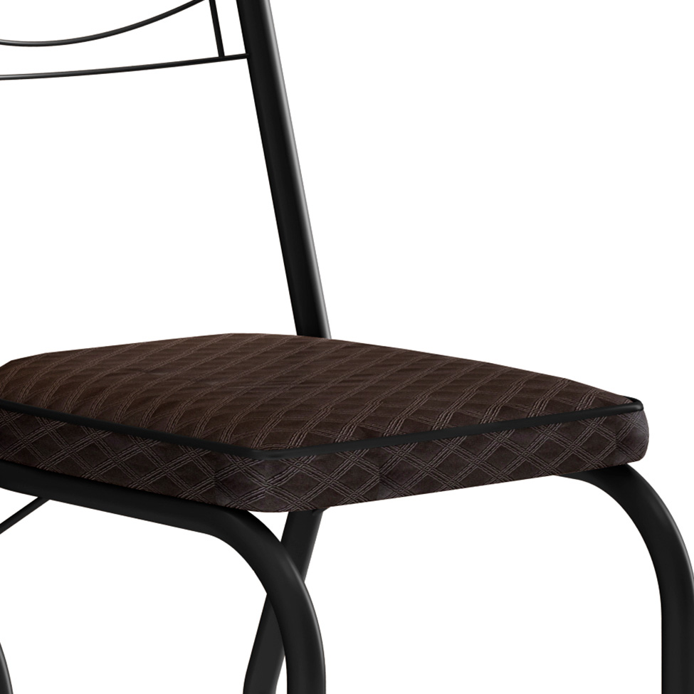 Conjunto com 2 Cadeiras Chipre Revestimento Sintético Cacau e Preto