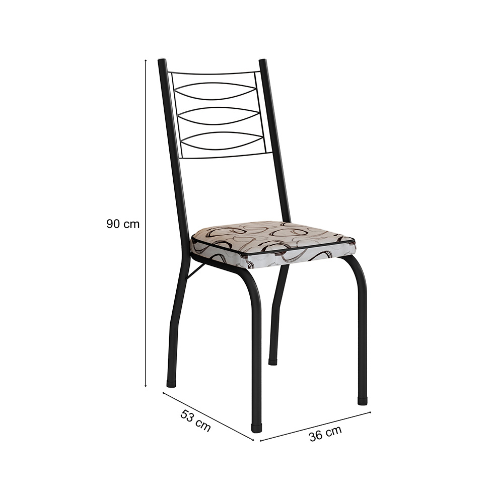 Conjunto com 2 Cadeiras Chipre Revestimento Sintético Cedro e Preto