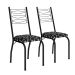 Conjunto com 2 Cadeiras Chipre Revestimento Sintético Florido e Preto