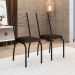 Conjunto com 2 Cadeiras Chipre Revestimento Sintético Imbuia e Preto