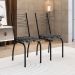 Conjunto com 2 Cadeiras Chipre Revestimento Sintético Silver e Preto