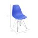 Conjunto com 2 Cadeiras DKR Eames Azul Escuro e Cromado