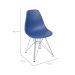 Conjunto com 2 Cadeiras DKR Eames Azul Marinho e Cromado