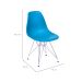 Conjunto com 2 Cadeiras DKR Eames Azul Petróleo e Cromado