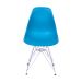 Conjunto com 2 Cadeiras DKR Eames Azul Petróleo e Cromado
